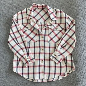 Red white & blue oversized flannel